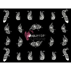 Stickere 3D pentru unghii cod HBJY139 - Pene Albe